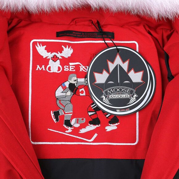 Moose Knuckles Red Down Jacket - Picture 7 of 8